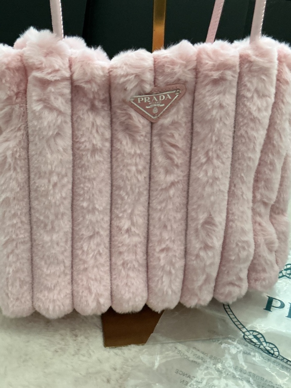 Prada Fur Shoulder Bag Authentic GWP ITEM - Picture 7 of 13